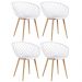 Kit 4 cadeiras Clarice Nest Sidera com apoio de braços Branco
