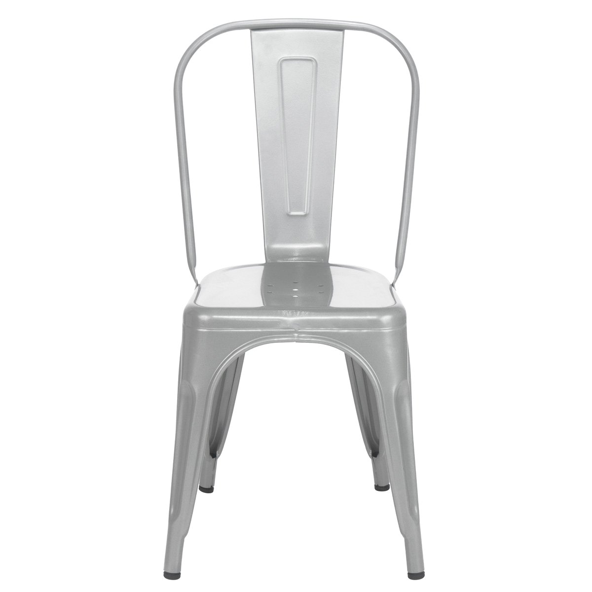 Kit 4 cadeiras Iron Tolix design industrial cozinha bar prata Prata