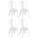 Kit 4 cadeiras Iron Tolix design indutrial jantar cozinha Branco