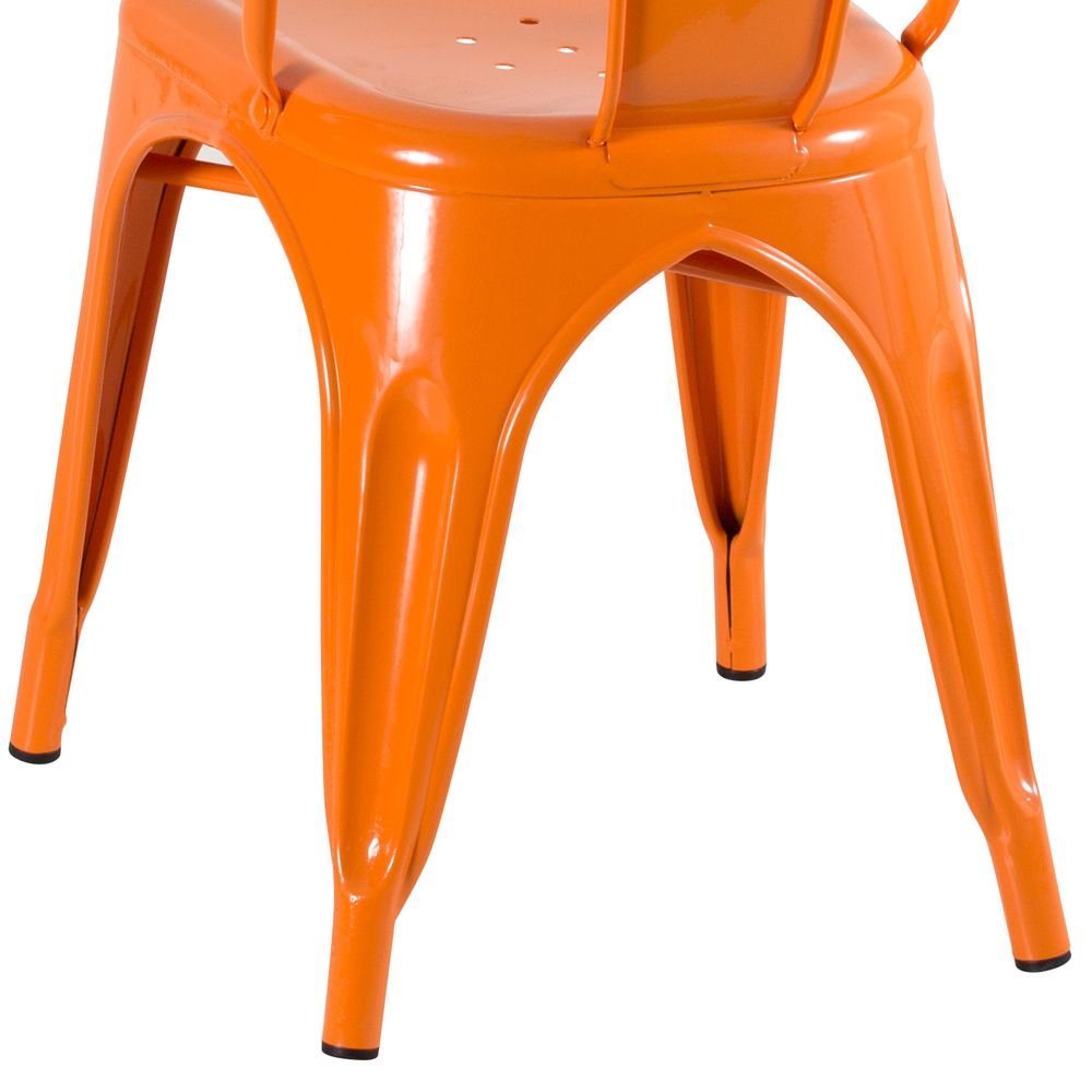 Kit 4 cadeiras Iron Tolix design indutrial jantar cozinha Laranja