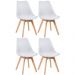 Kit 4 cadeiras Leda com assento estofado Branco