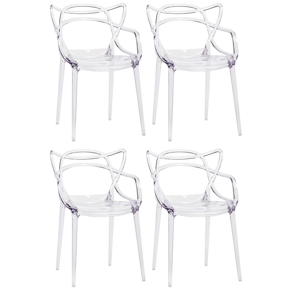 Kit 4 cadeiras Masters Allegra Incolor Transparente
