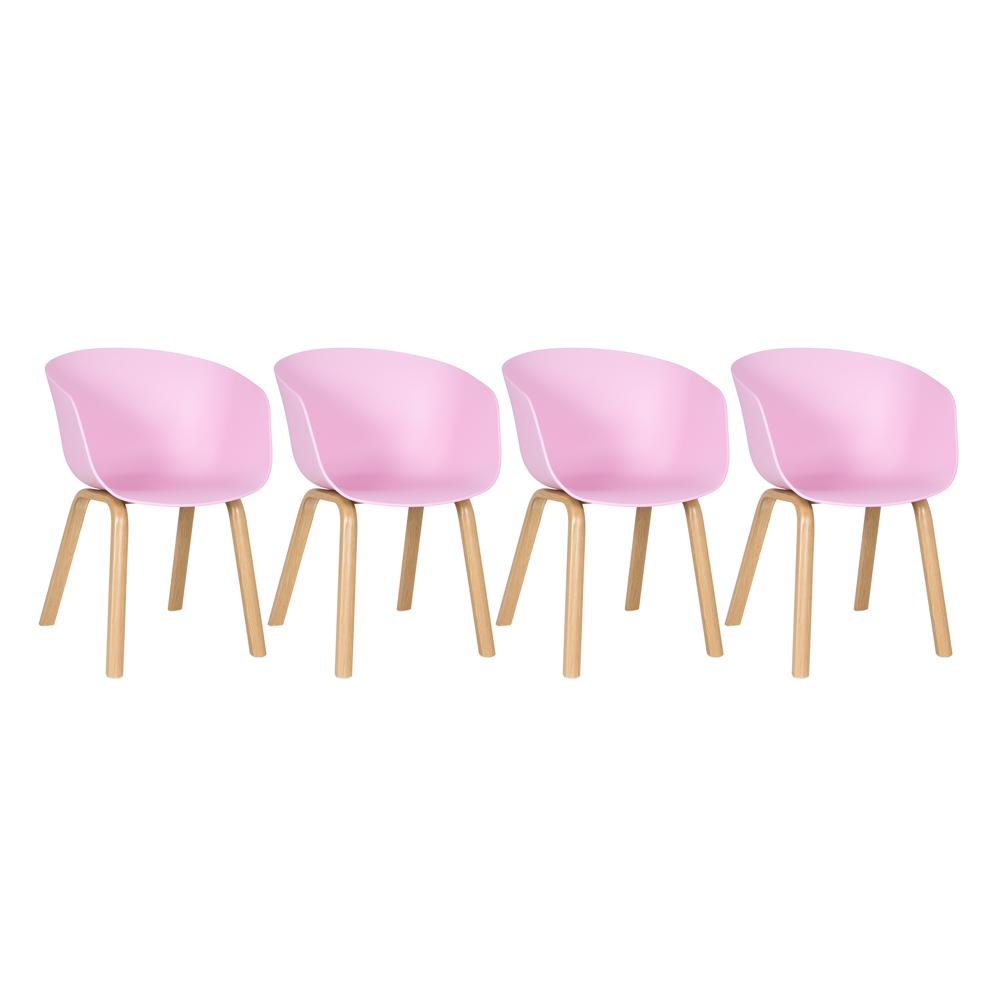 Kit 4 cadeiras de jantar cozinha Cassia Rosa