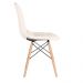 Kit 4 cadeiras estofadas Charles Eames Eiffel Botonê com pés de madeira clara Creme