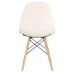 Kit 4 cadeiras estofadas Charles Eames Eiffel Botonê com pés de madeira clara Creme