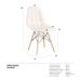 Kit 4 cadeiras estofadas Charles Eames Eiffel Botonê com pés de madeira clara Creme