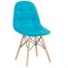 Kit 4 cadeiras estofadas Charles Eames Eiffel Botonê com pés de madeira clara Tiffany