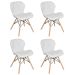 Kit 4 cadeiras estofadas Charles Eames Eiffel Slim Wood confort Branco