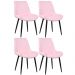 Kit 4 cadeiras estofadas design industrial Chicago Rosa claro