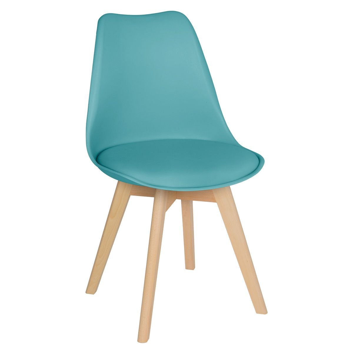 Kit 4 cadeiras jantar cozinha Leda Eames com assento estofado Tiffany