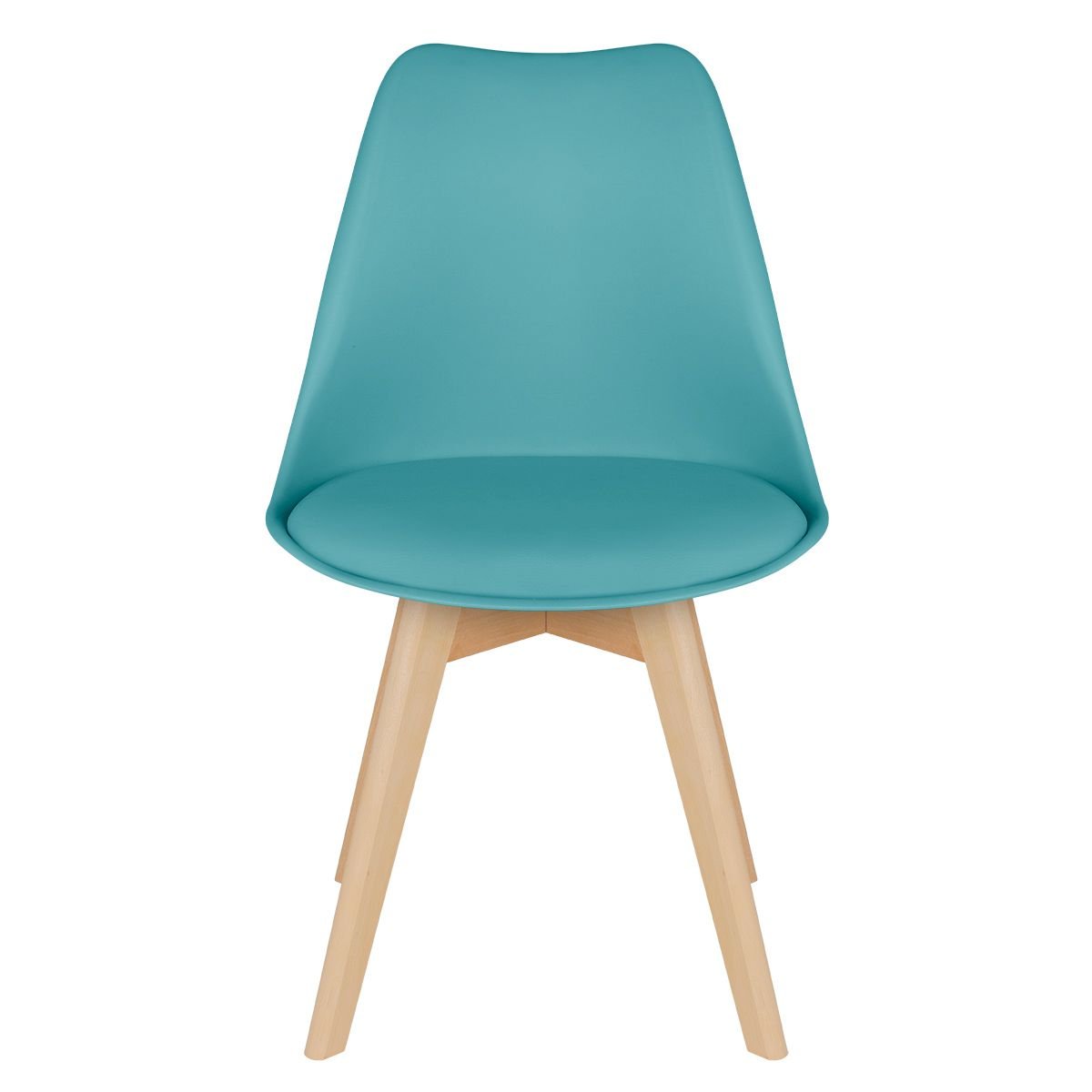 Kit 4 cadeiras jantar cozinha Leda Eames com assento estofado Tiffany