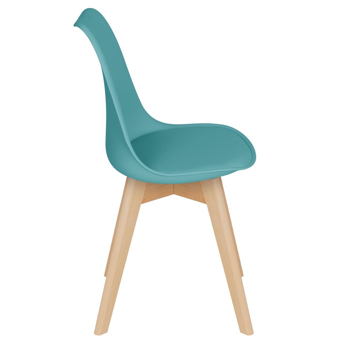 Kit 4 cadeiras jantar cozinha Leda Eames com assento estofado Tiffany