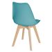 Kit 4 cadeiras jantar cozinha Leda Eames com assento estofado Tiffany