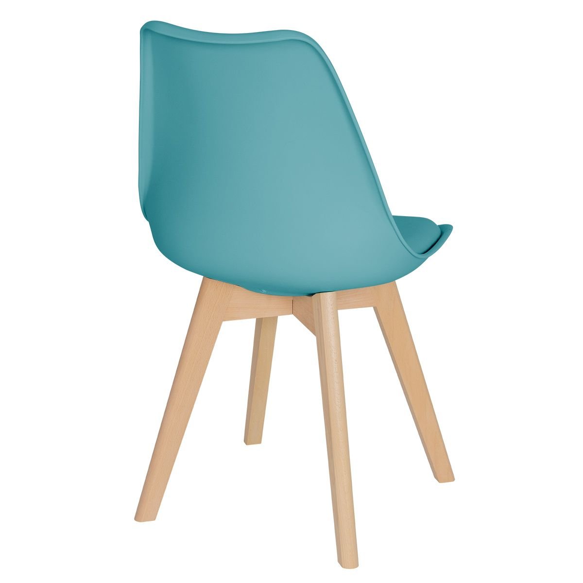 Kit 4 cadeiras jantar cozinha Leda Eames com assento estofado Tiffany