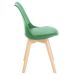 Kit 4 cadeiras jantar cozinha Leda Eames com assento estofado Verde bandeira