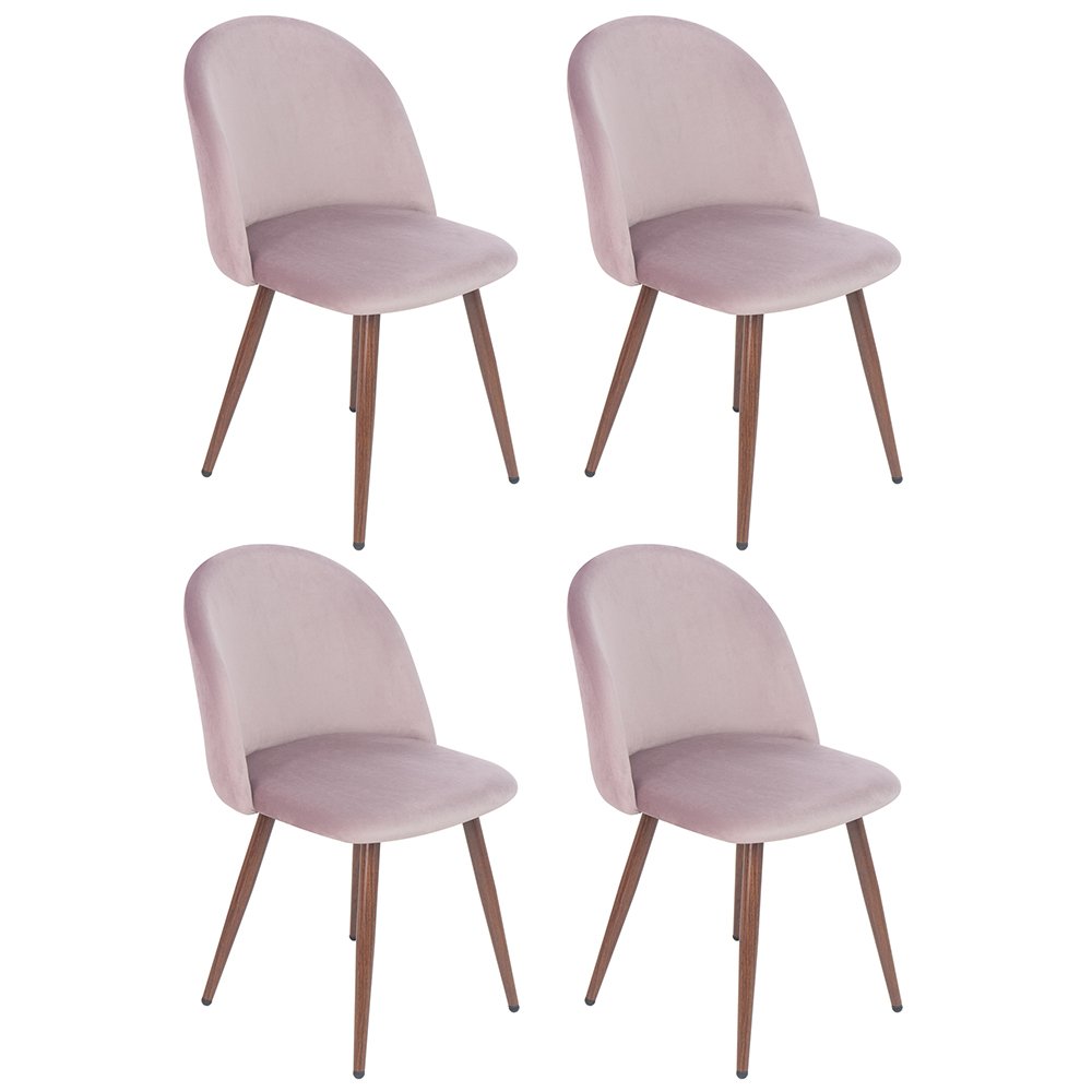 Kit 4 cadeiras jantar estofada Maite Sedona veludo Lilás