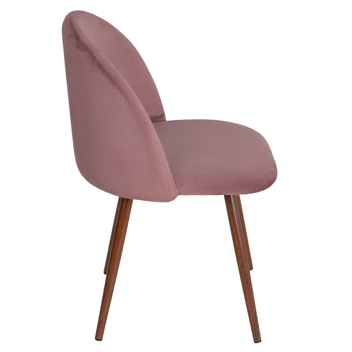 Kit 4 cadeiras jantar estofada Maite Sedona veludo Rosa claro