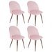 Kit 4 cadeiras jantar estofada Maite Sedona veludo Rosa light