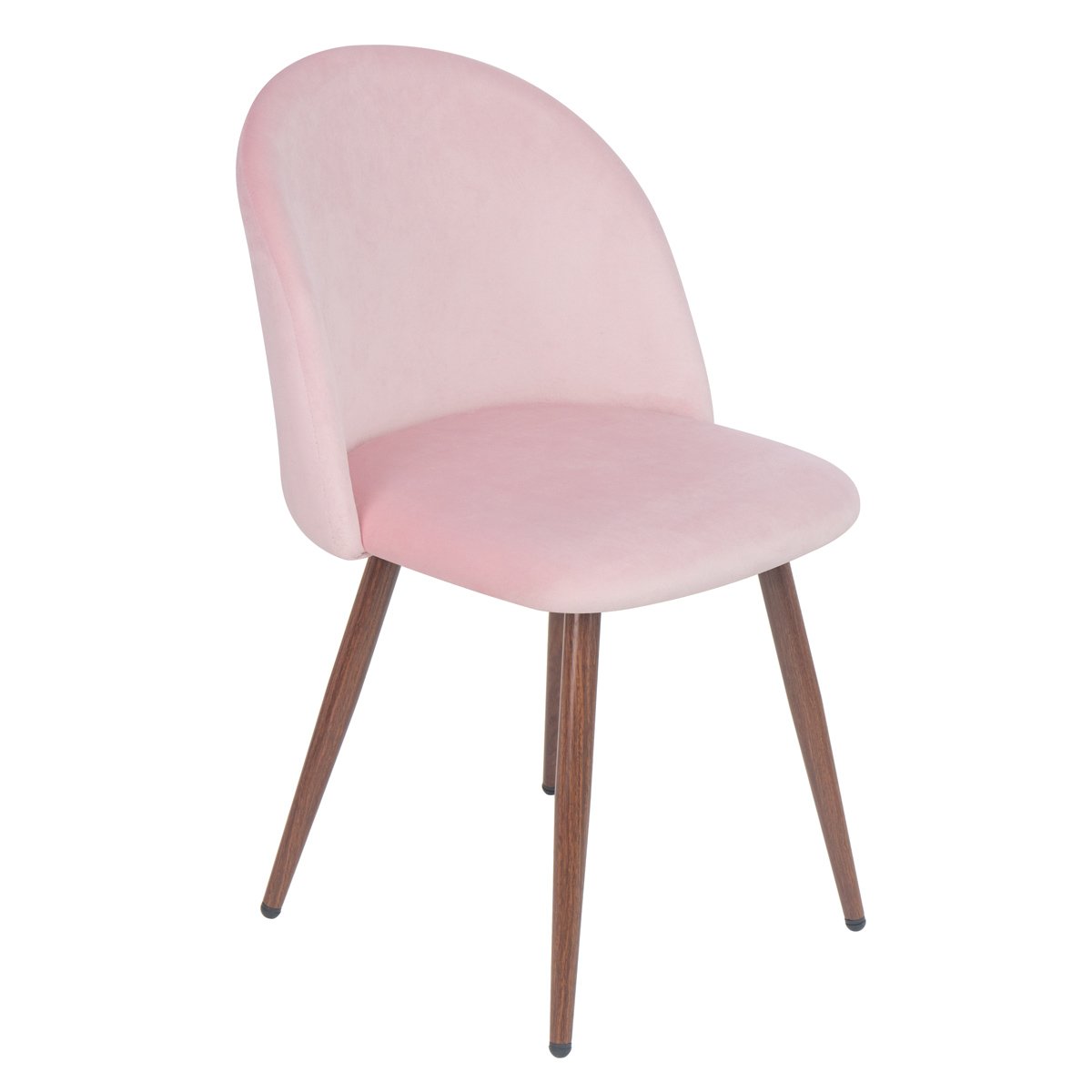Kit 4 cadeiras jantar estofada Maite Sedona veludo Rosa light