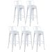 Kit 5 banquetas altas Iron Tolix com encosto 76 cm Branco