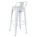 Kit 5 banquetas altas Iron Tolix com encosto 76 cm Branco