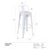 Kit 5 banquetas altas Iron Tolix com encosto 76 cm Branco