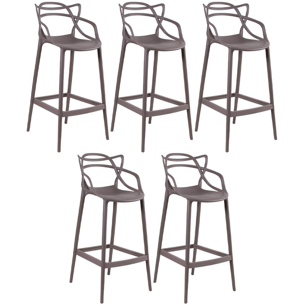 Kit 5 banquetas altas Masters Allegra 76 cm Fendi