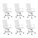Kit 6 Cadeiras escritório Esteirinha Diretor Home office - Branco