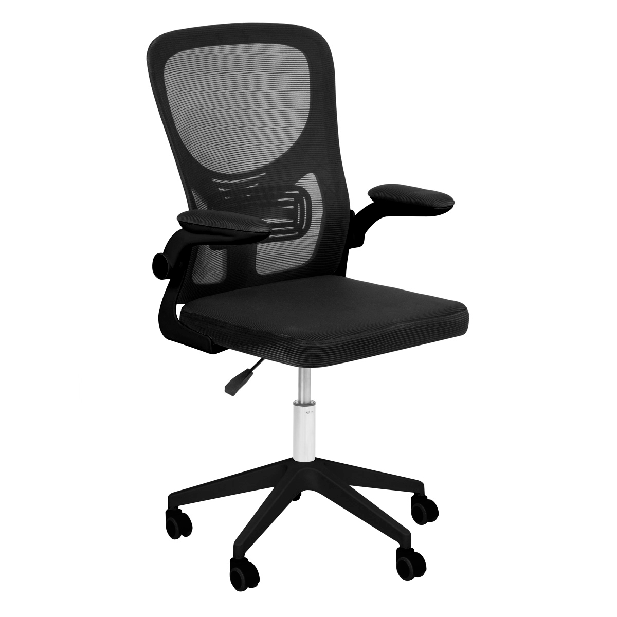 Kit 6 Cadeiras escritório rodizio office Base Preta Bytes Preto