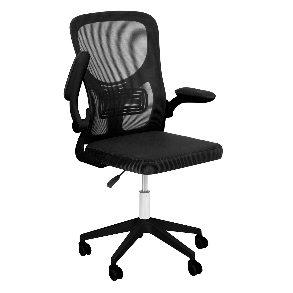 Kit 6 Cadeiras escritório rodizio office Base Preta Bytes Preto