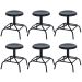 Kit 6 bancos baixos cozinha industrial loft aço 45 cm Bolt Preto