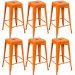 Kit 6 banquetas altas Iron Tolix 76 cm Laranja