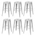 Kit 6 banquetas altas Iron Tolix 76 cm Prata bancada cozinha bar Prata