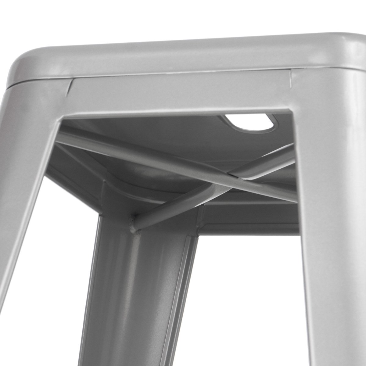 Kit 6 banquetas altas Iron Tolix 76 cm Prata bancada cozinha bar Prata
