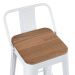 Kit 6 banquetas altas Iron Tolix com encosto e assento madeira 76 cm industrial bancada bar cozinha Branco