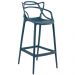 Kit 6 banquetas altas Masters Allegra 76 cm Azul petróleo