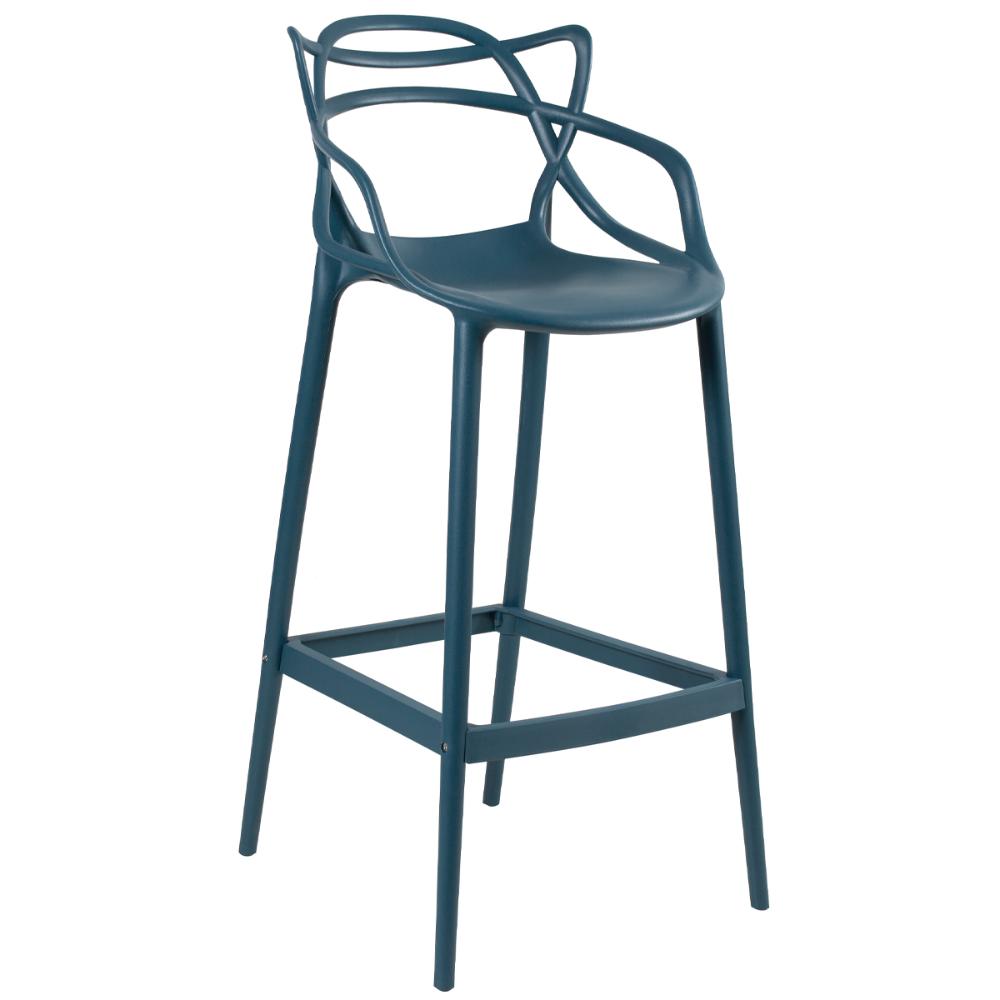 Kit 6 banquetas altas Masters Allegra 76 cm Azul petróleo