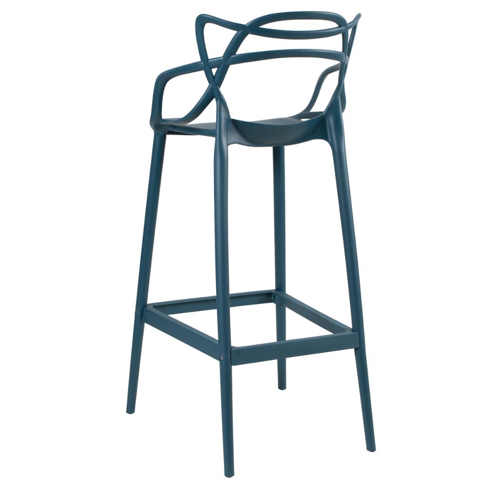 Kit 6 banquetas altas Masters Allegra 76 cm Azul petróleo