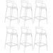 Kit 6 banquetas altas Masters Allegra 76 cm Branco