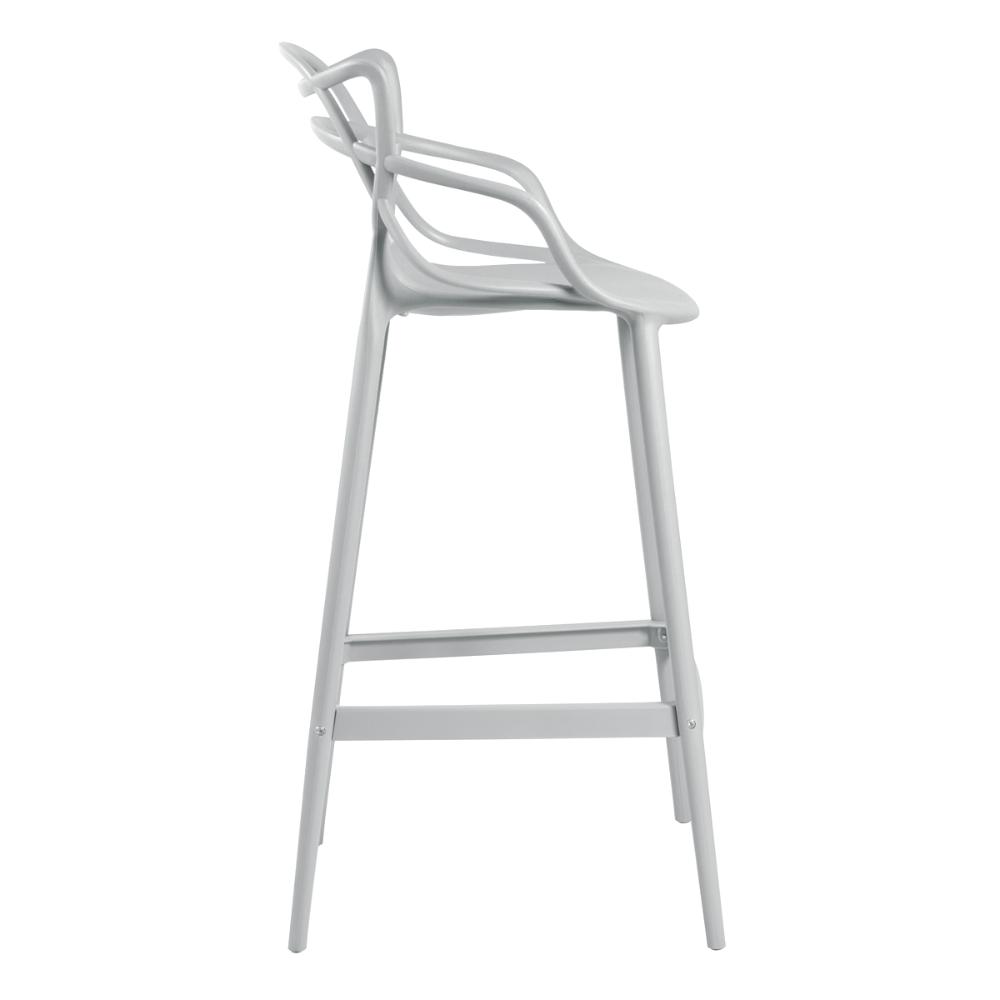 Kit 6 banquetas altas Masters Allegra 76 cm Cinza claro