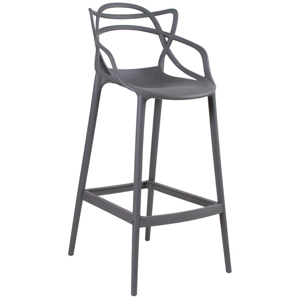 Kit 6 banquetas altas Masters Allegra 76 cm Cinza escuro