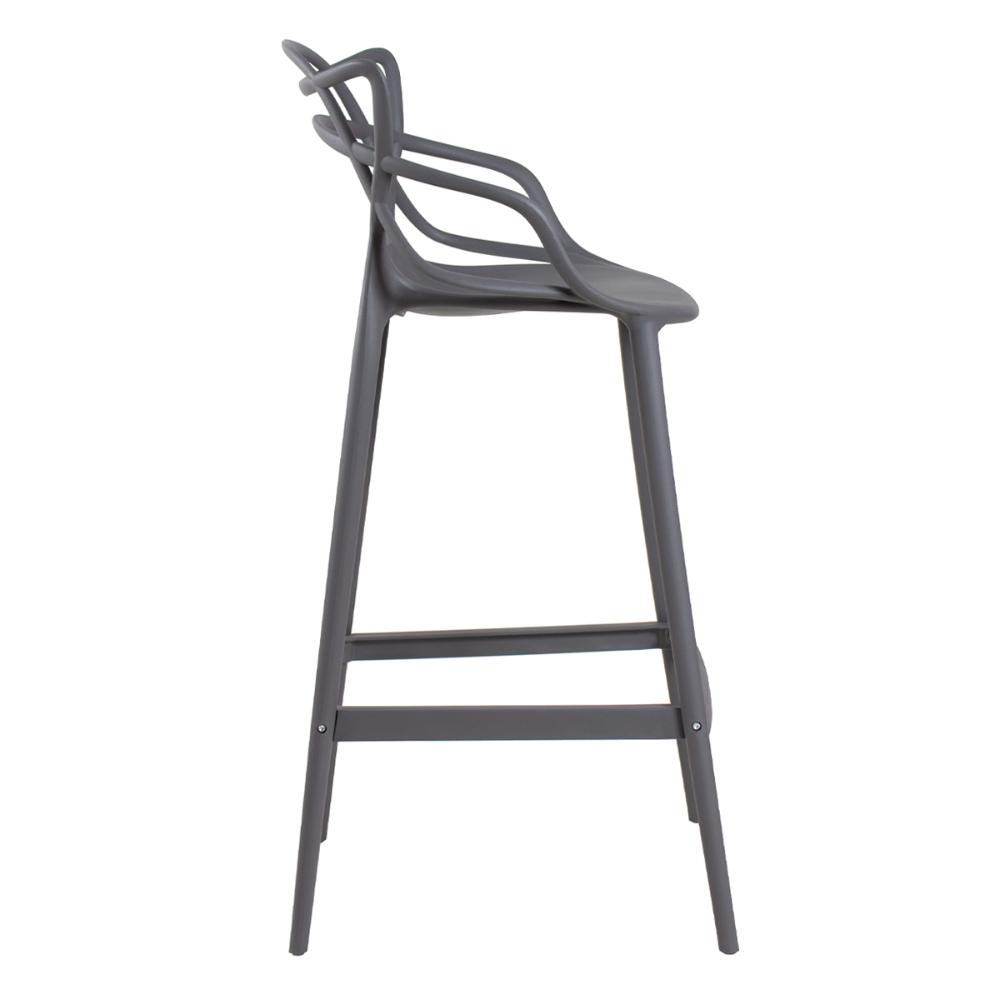 Kit 6 banquetas altas Masters Allegra 76 cm Cinza escuro