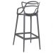 Kit 6 banquetas altas Masters Allegra 76 cm Cinza escuro