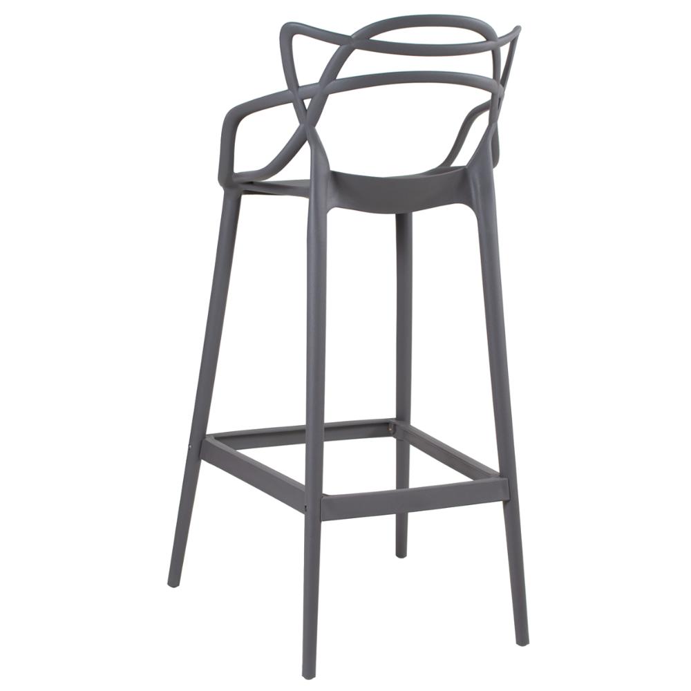 Kit 6 banquetas altas Masters Allegra 76 cm Cinza escuro