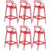 Kit 6 banquetas altas Masters Allegra 76 cm Vermelho