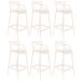 Kit 6 banquetas altas bancada cozinha Masters Allegra Creme
