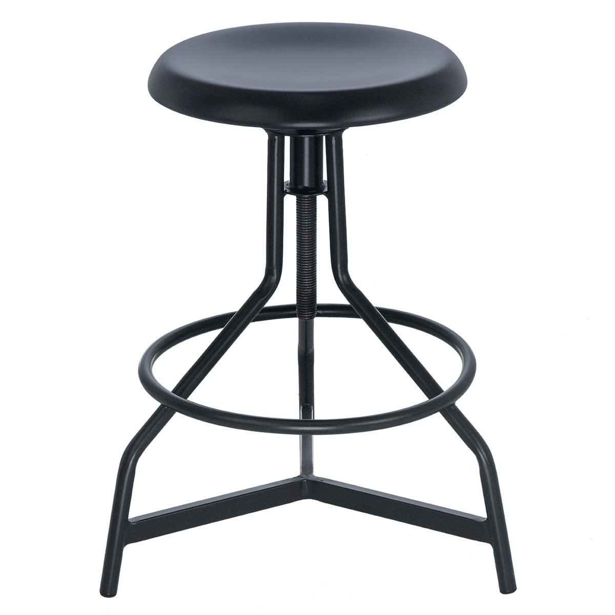 Kit 6 banquetas altas cozinha industrial loft aço giratória York Preto