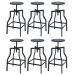 Kit 6 banquetas altas retro loft bancada industrial Turner Preto