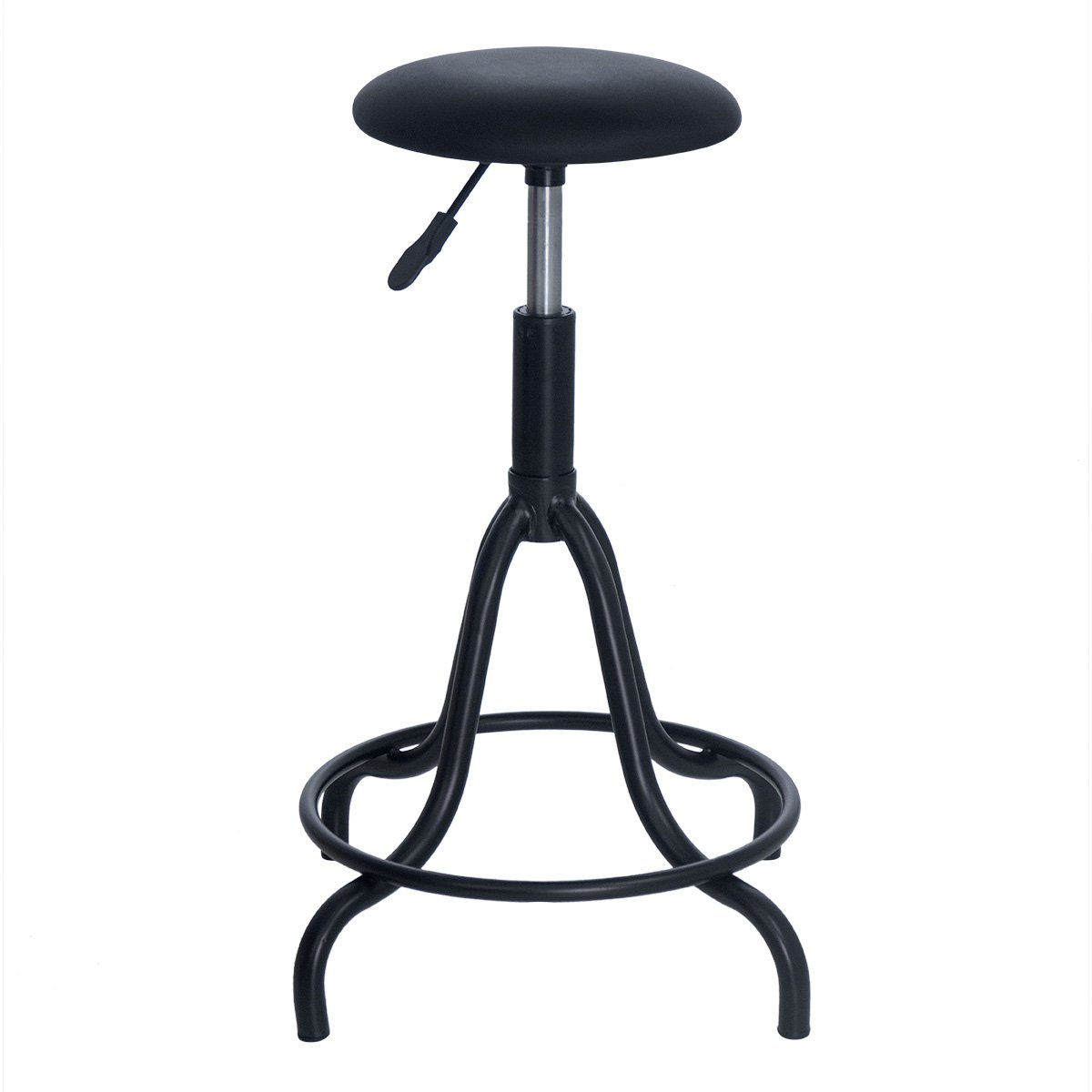 Kit 6 banquetas estofadas cozinha industrial Loft giratória West Preto