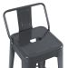 Kit 6 banquetas médias Iron Tolix com encosto 66 cm Cinza Escuro